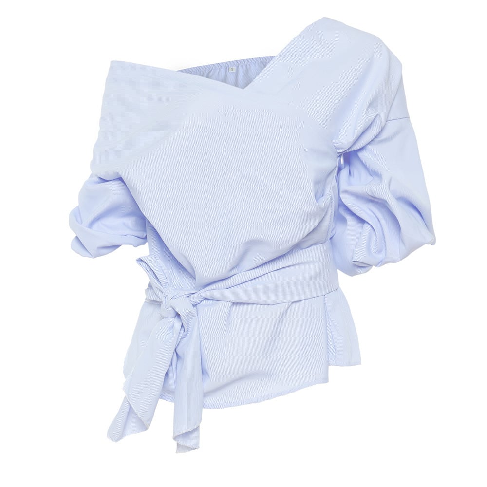 NOËLLE | Korte Kanten Overhemdblouse Met Strik – Vrouwelijk, Elegant & Modern