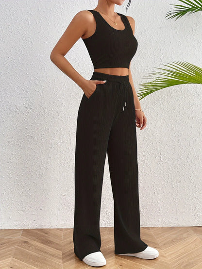 MISUKO | Luchtige Dames Zomerset Met Ribstructuur – Comfortabel, Casual & Ideaal Voor Warme Dagen