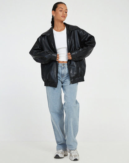AMARA | Oversized Leren Damesjas – Tijdloze Look & Comfort, Perfect Als Tussenjas