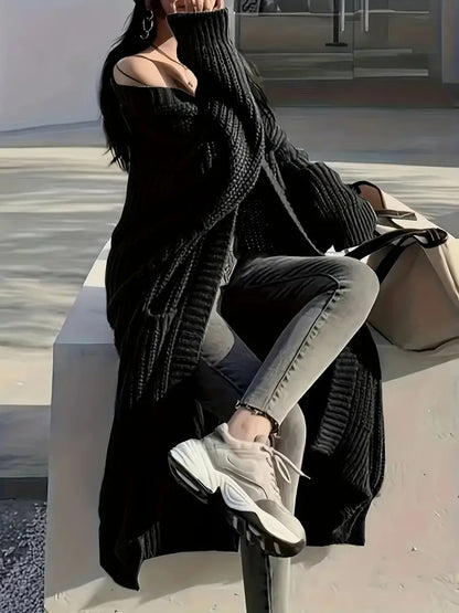 MAEVE | Oversized Gebreide Lange Damesvest – Warm, Stijlvol & Ultiem Comfort Voor Koude Dagen