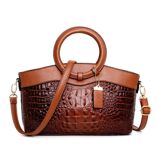 RAISA | Luxe Tas Vintage Tas Met Croco Textuur - Klassiek & Modieus