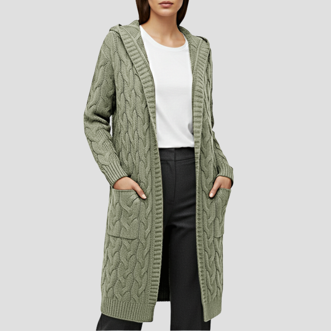 Kabel Gebreide Lange Cardigan Voor Dames | warm, zacht en stijlvol voor koude dagen