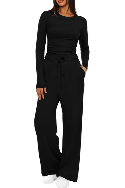 LIEKE | 2-Delige Lounge-Set Voor Dames – Zacht, Ademend & Perfect Voor Comfortabele Herfst Dagen