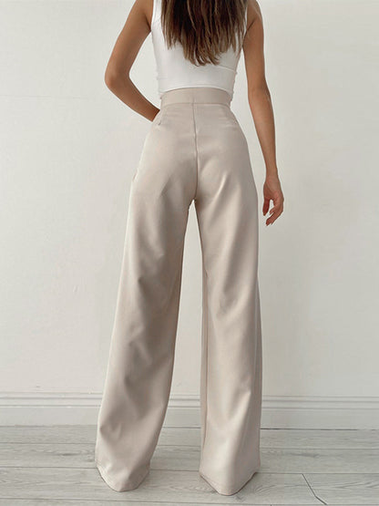 AIDA | High-Waist Dames Pantalon Met Striksluiting – Licht, Losvallend & Ideaal Voor elke Gelegenheid