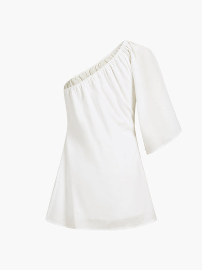 NOLA | One- shoulder Zomerjurk van luchtig Katoen Linnen