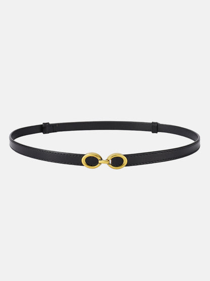 SOFIE | Smalle Leren Damesriem Met Gouden Ringengesp – Stijlvol, Elegant & Verstelbaar