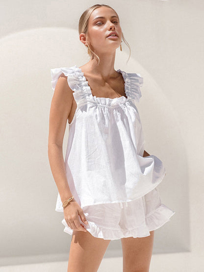 MANUELA | Luchtige Zomer Set Voor Dames Met Ruffle Top & Broekje - Zomer & Elegant