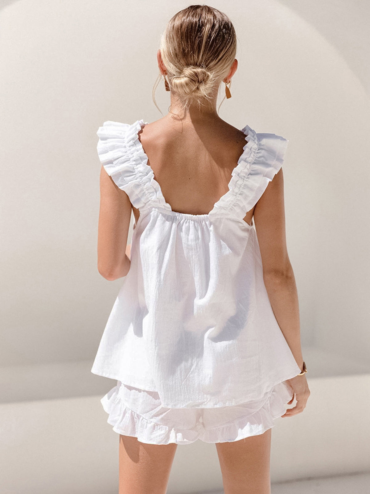 MANUELA | Luchtige Zomer Set Voor Dames Met Ruffle Top & Broekje - Zomer & Elegant