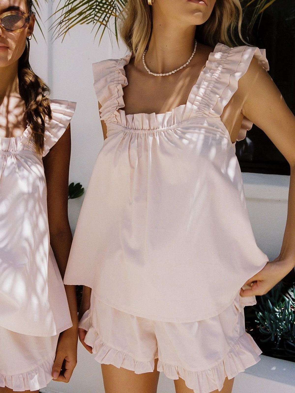 MANUELA | Luchtige Zomer Set Voor Dames Met Ruffle Top & Broekje - Zomer & Elegant