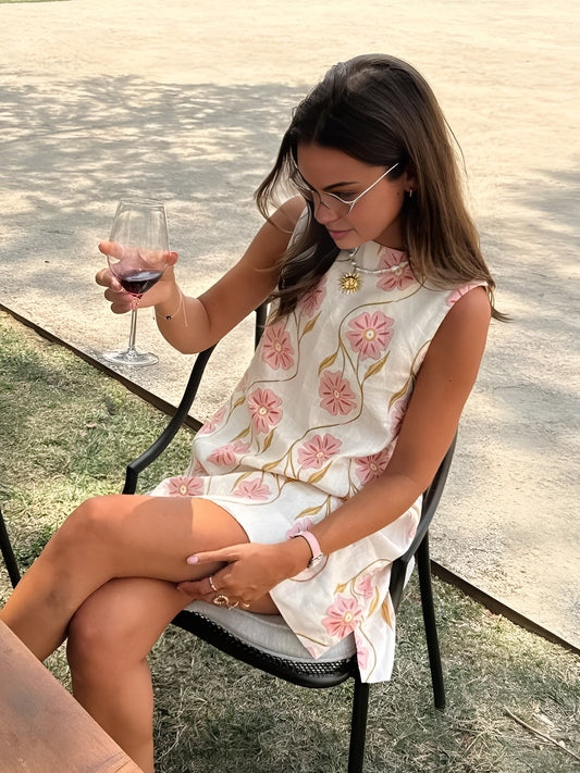 FLORINA | Mouwloze ZomerJurk met Bloemen Print - Voor Dames