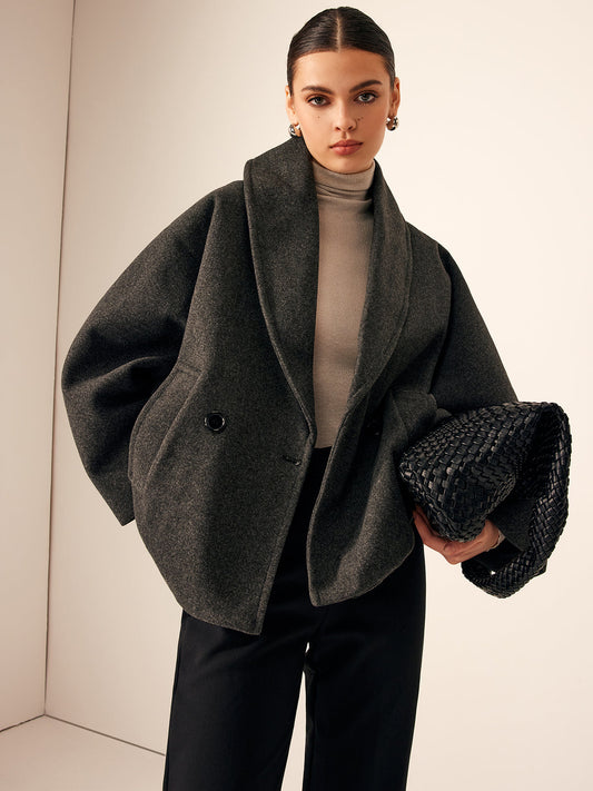 Wollen Jas Dames met Knopen Zakken – Warme Jas voor Herfst & Winter