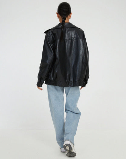 AMARA | Oversized Leren Damesjas – Tijdloze Look & Comfort, Perfect Als Tussenjas