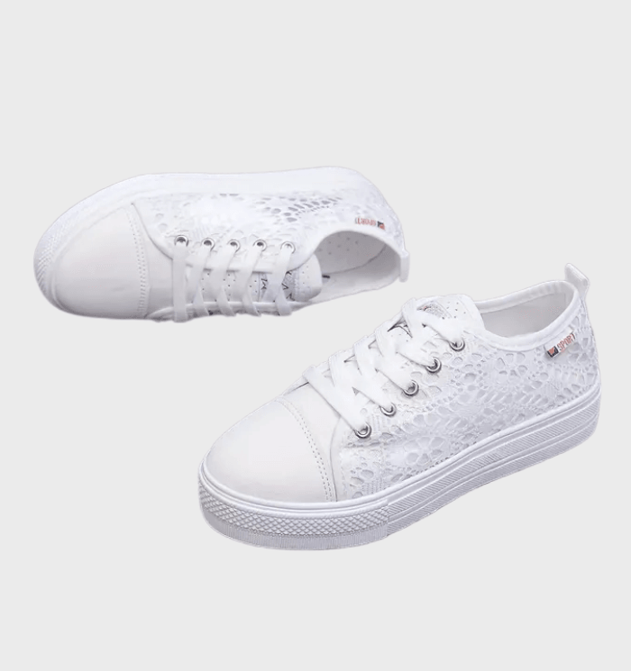 LIV | Luchtige Witte Canvas Lage Sneakers Voor Dames – Tijdloos, Casual & Comfortabel voor de Zomer