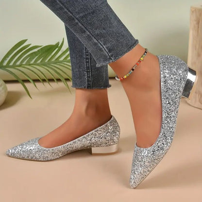 NOOR | Feestelijke Ballerina’s Met Glitter Pailletten En Lage Hakken – Stralend, Comfortabel, Elegant