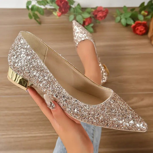 NOOR | Feestelijke Ballerina’s Met Glitter Pailletten En Lage Hakken – Stralend, Comfortabel, Elegant