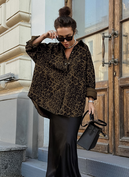 LOTTE | Oversized Dames Blouse Met Luipaard Print - Luchtig, Stijlvol & Comfortabel
