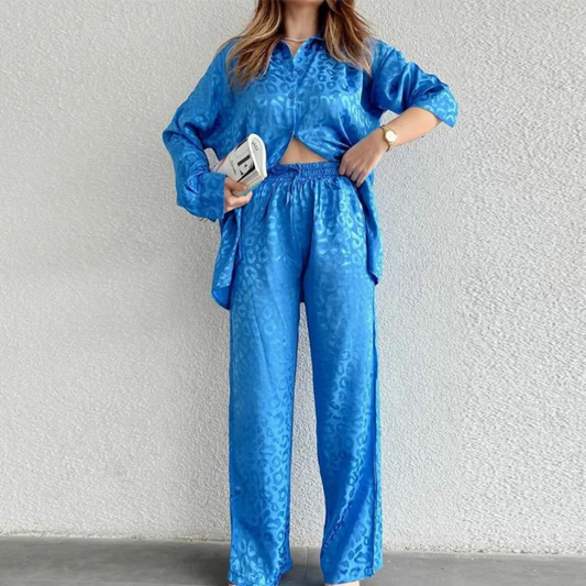 NAOMI | Satijnen Zomer SetVoor Dames met Luipaardprint – Chic, Comfortabel & Moeiteloos Elegant