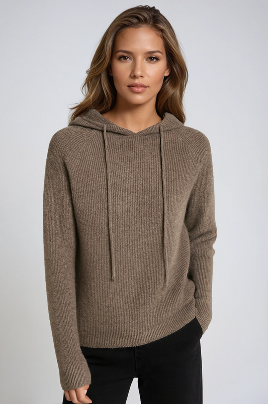 Warme Dames Hoodie – Wol & Gebreid Comfort Voor Koude Dagen