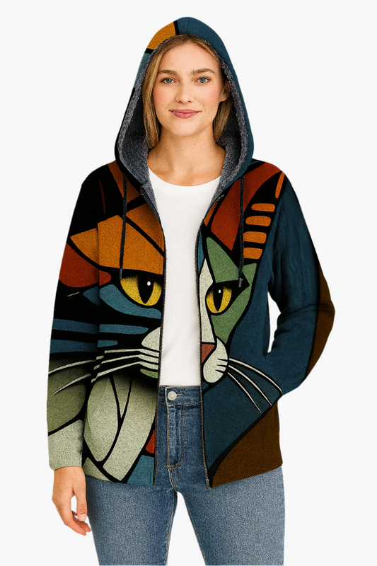 Dames Hoodie Met Kattenprint – Creatieve Stijl & Comfort In Één