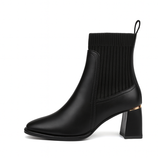 ERENDIRA | Dames Enkellaarsjes Met Elastische Brede Hak – Elegant, Comfortabel & Veelzijdig