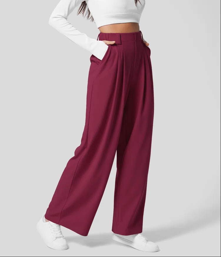 Brede Pijpen Broek Dames | High-Waist Elegance Met Luxe Vallen & Soepele Comfortpasvorm