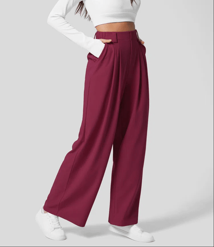 Brede Pijpen Broek Dames | High-Waist Elegance Met Luxe Vallen & Soepele Comfortpasvorm