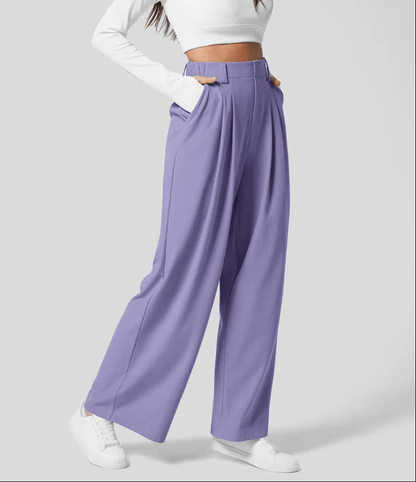Brede Pijpen Broek Dames | High-Waist Elegance Met Luxe Vallen & Soepele Comfortpasvorm