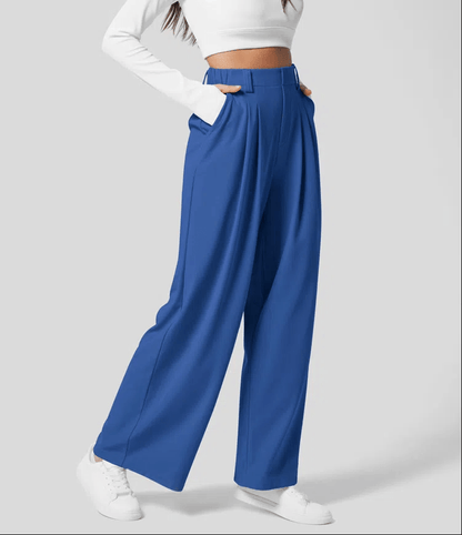 Brede Pijpen Broek Dames | High-Waist Elegance Met Luxe Vallen & Soepele Comfortpasvorm