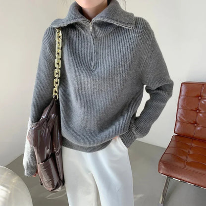 Halfzip Polo Knit Dames Trui | Warm, Modern & Perfect Voor Koude Dagen