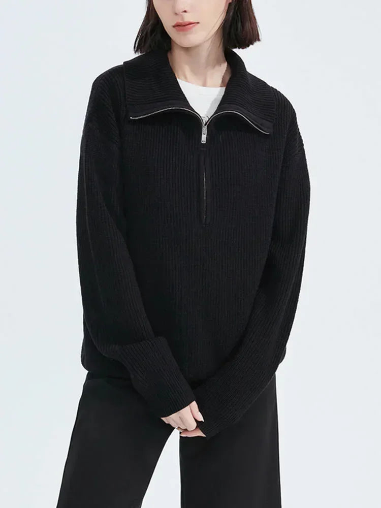 Halfzip Polo Knit Dames Trui | Warm, Modern & Perfect Voor Koude Dagen