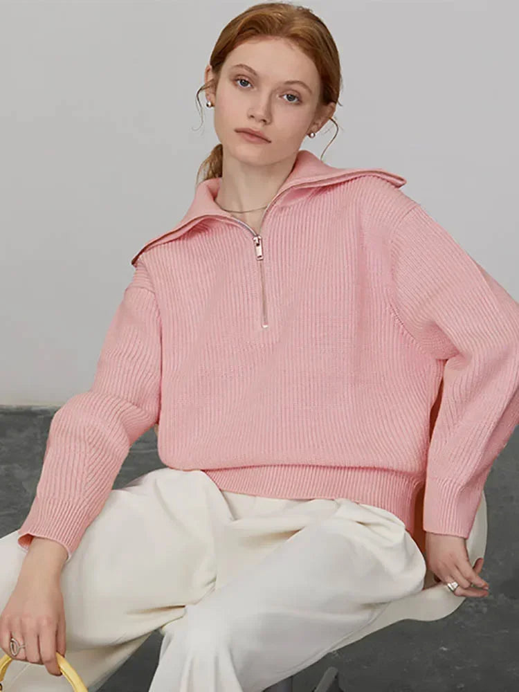 Halfzip Polo Knit Dames Trui | Warm, Modern & Perfect Voor Koude Dagen