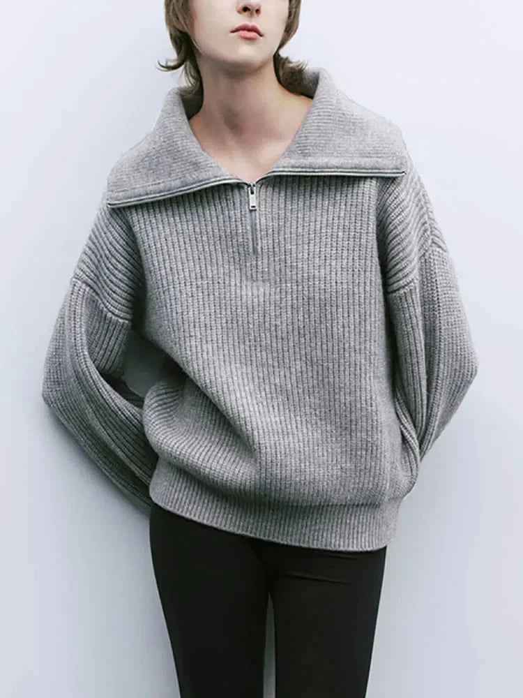 Halfzip Polo Knit Dames Trui | Warm, Modern & Perfect Voor Koude Dagen