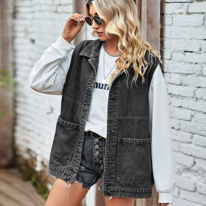 SKYE | | Tijdloze Denim Vest Zonder Mouwen - Stijlvol, Stoer & Vrouwelijk