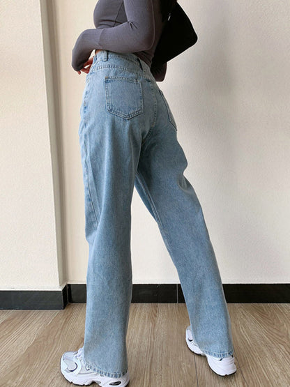 GIORGIA | Dames Jeans Met Hoge Taille En Asymmetrische Riem – Comfortabel, Eigentijds & Ultra-Flatterend