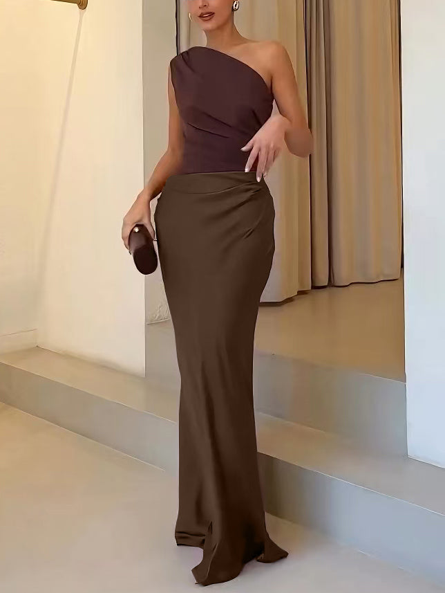 LIVIA | Dames One Shoulder Maxi Jurk – Elegant, Chic & Perfect Voor Feestelijke Gelegenheden