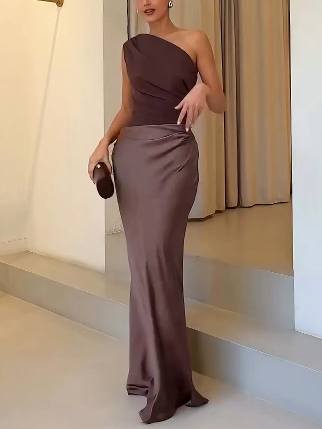 LIVIA | Dames One Shoulder Maxi Jurk – Elegant, Chic & Perfect Voor Feestelijke Gelegenheden