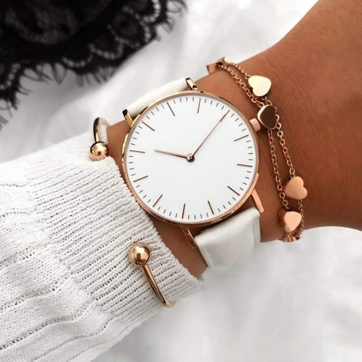 Elegante Dames Horloge | RVS Quartz Polshorloge Met Minimalistisch Design