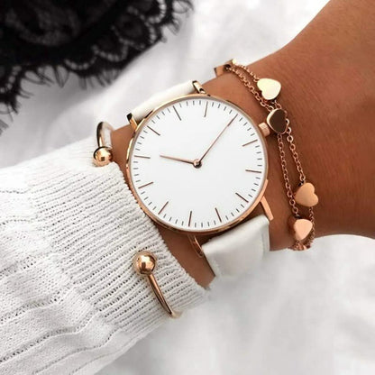 Elegante Dames Horloge | RVS Quartz Polshorloge Met Minimalistisch Design