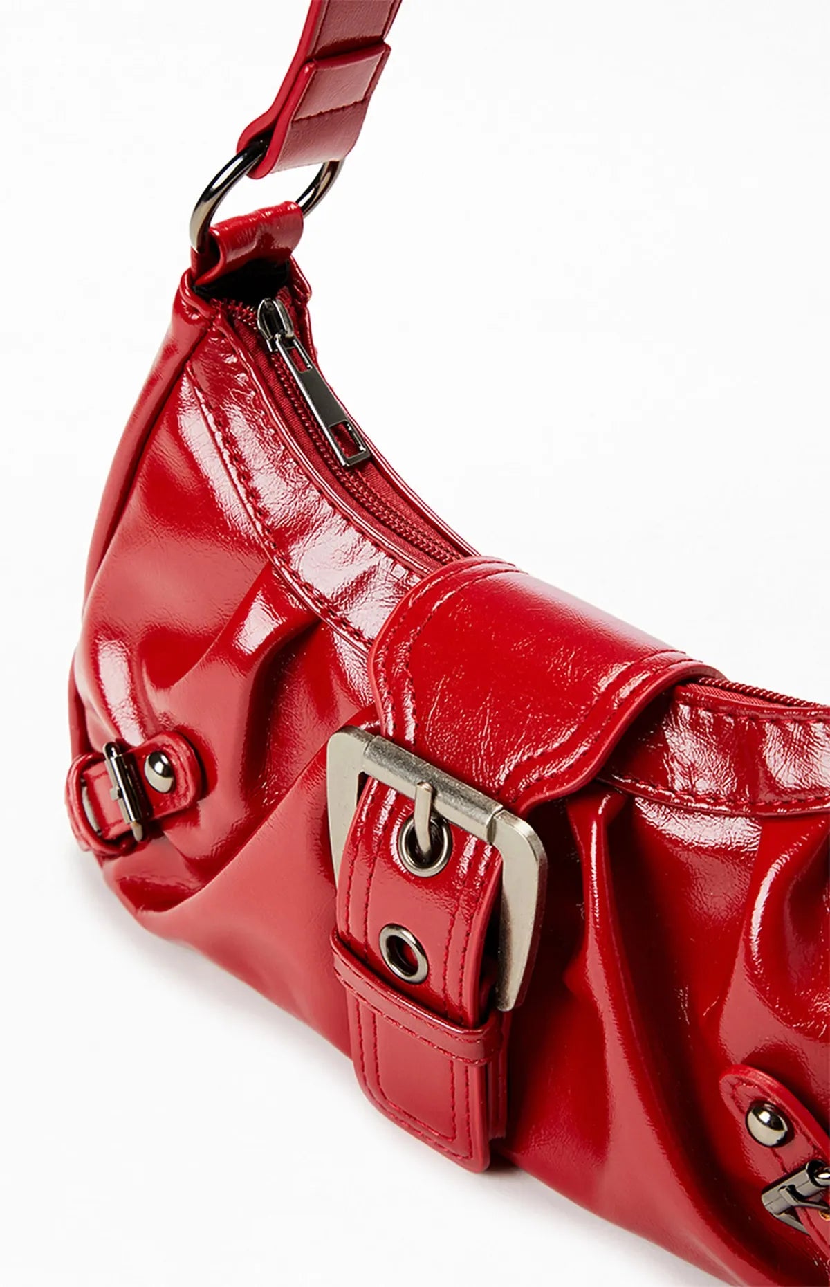 Dames Leren Schoudertas Met Gesp & Rits – Stijlvol, Compact & Altijd On-Trend