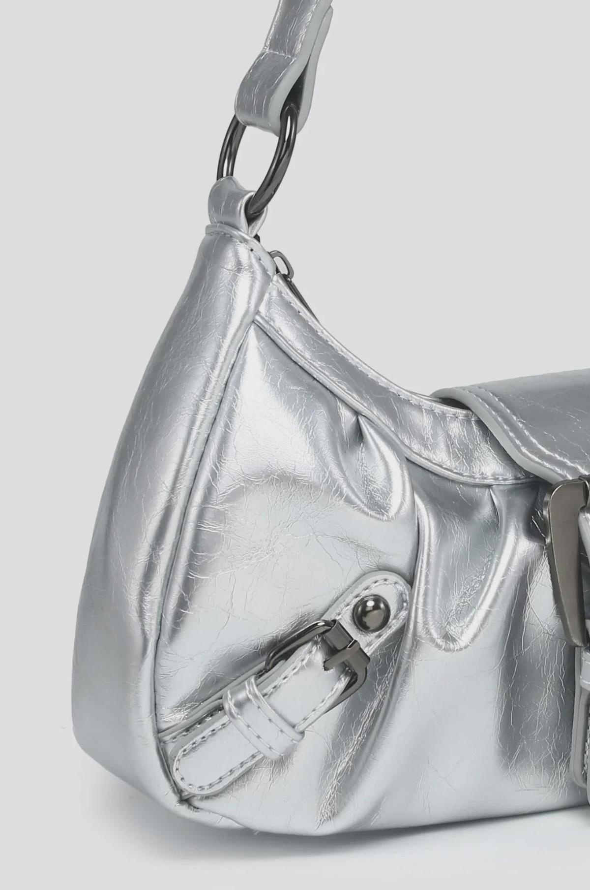 Dames Leren Schoudertas Met Gesp & Rits – Stijlvol, Compact & Altijd On-Trend