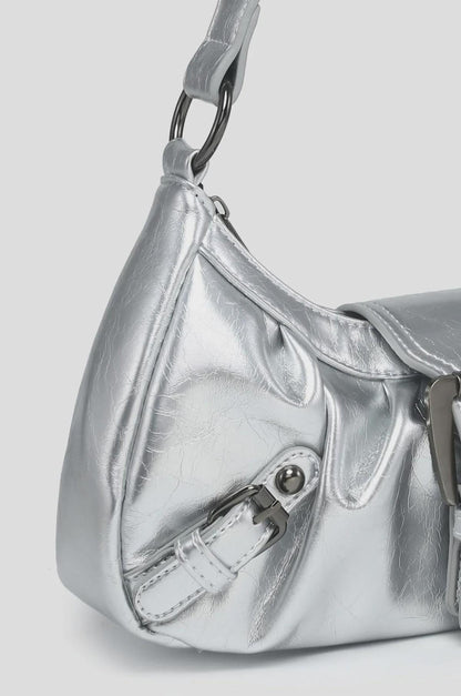 Dames Leren Schoudertas Met Gesp & Rits – Stijlvol, Compact & Altijd On-Trend
