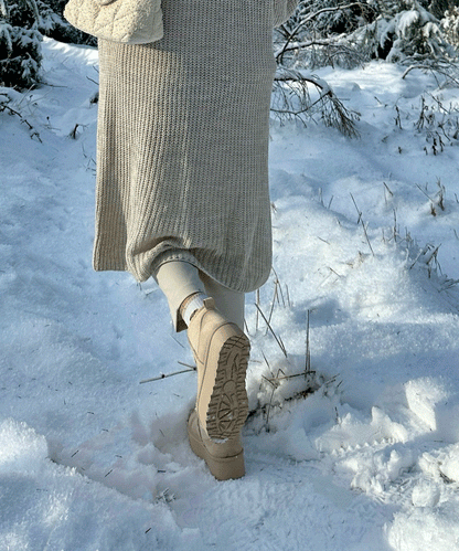 Beige Boots Dames – Warm, Gevoerd, Comfortabel & Modieus