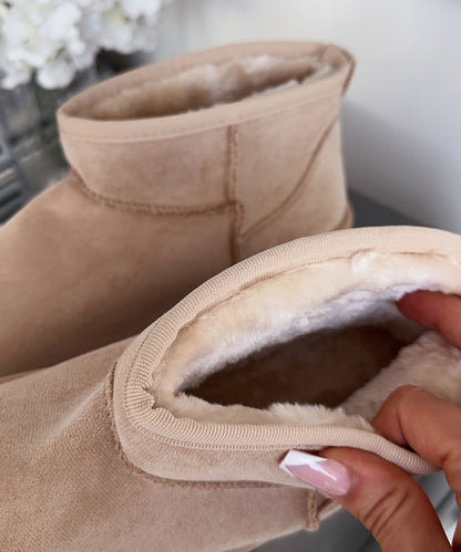 Beige Boots Dames – Warm, Gevoerd, Comfortabel & Modieus