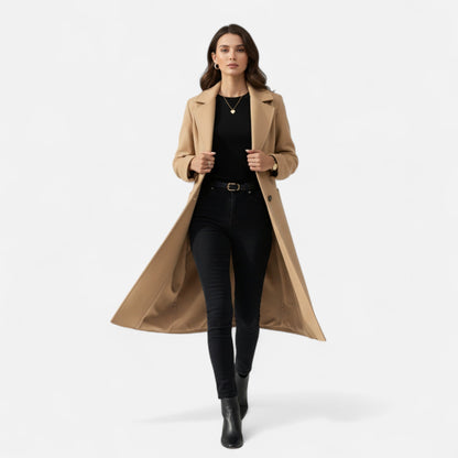 Lange Tweed Overjas Dames | Elegant Ceintuurmodel Voor Tijdloze Winterstijl