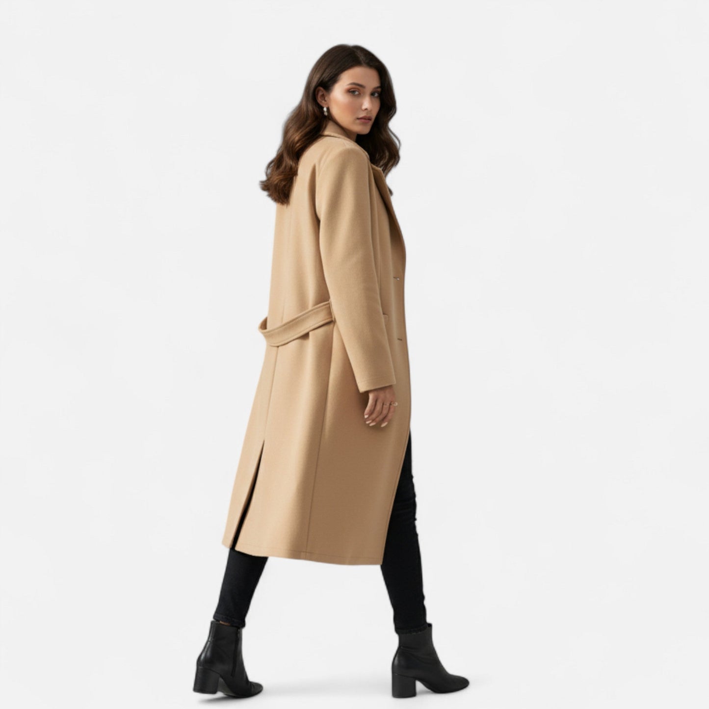 Lange Tweed Overjas Dames | Elegant Ceintuurmodel Voor Tijdloze Winterstijl
