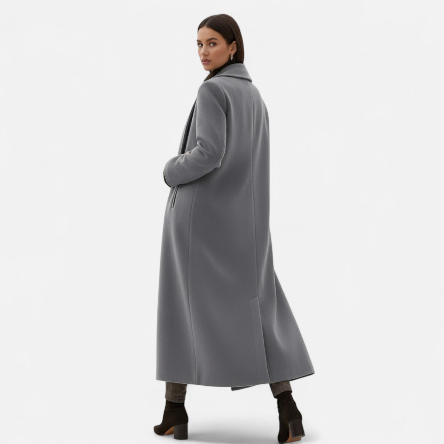 Lange Elegante Dames Coat Met Lape-Kraag - Perfect voor de Koude periode
