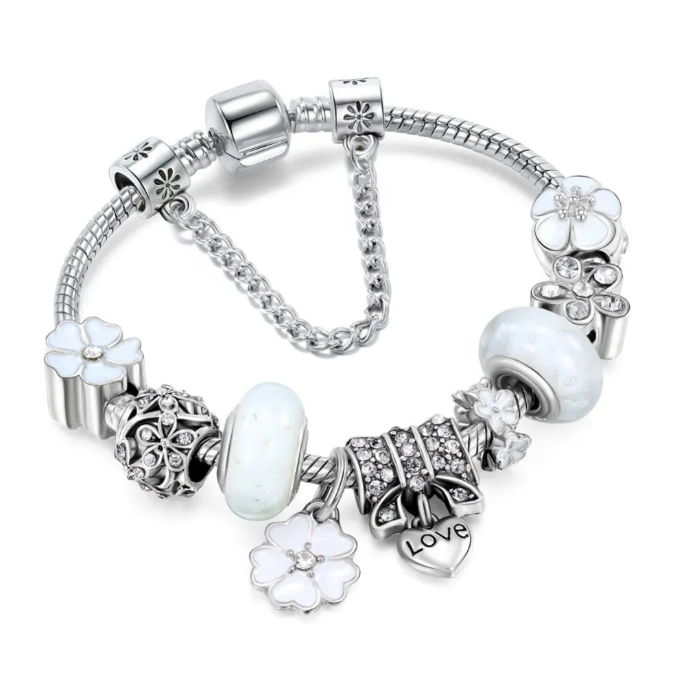 925 Sterling Zilveren Armband Met Bloemen Charms | Tijdloze Luxe Voor Elke Gelegenheid