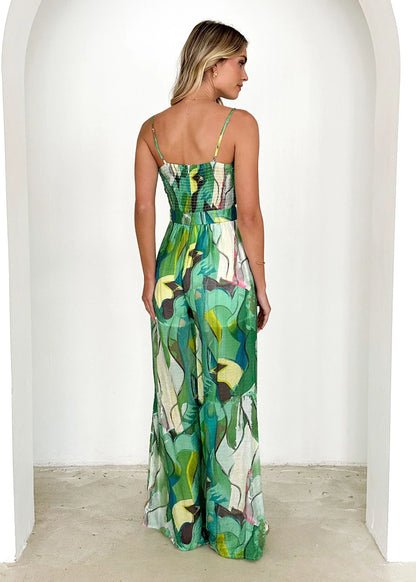 LIV | Zomer Jumpsuit Met Abstracte Print – Luchtig, Vrouwelijk & Perfect Voor Vakanties En Zomerse Feestjes