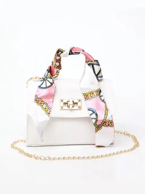 Handtas Voor Dames | Luxe Leren Schoudertas Met Sjaal Handgreep En Gouden Sluiting