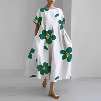 SERINA | Bedrukte Damesjurk Met Bloemenprint – Tijdloos, Vrouwelijk & Comfortabel Voor Elke Zomerdag